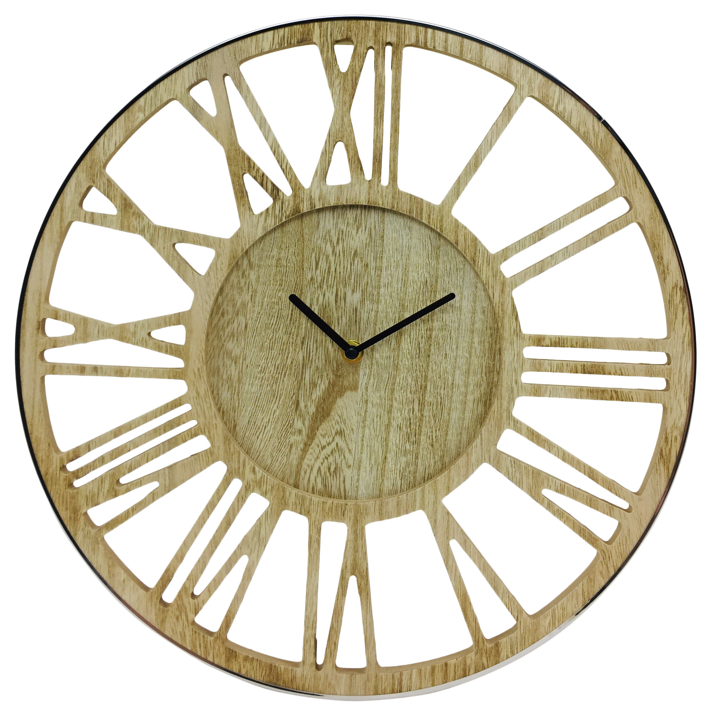 Wooden Silver Clock 40cm Shipping furniture UK