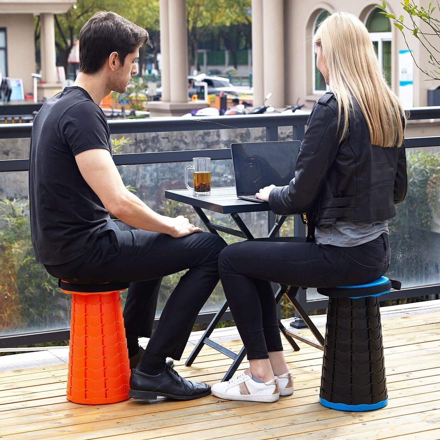 Portable telescopic seat: Adjustable, foldable, ideal for outdoor activities