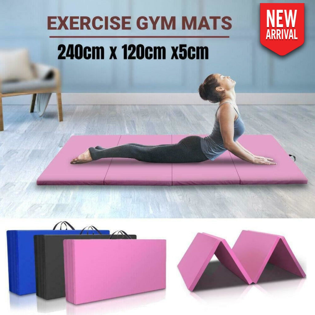 Premium 4-Fold Gymnastics Mats for Yoga, Pilates, and Exercise - 8ft x 4ft x 2in