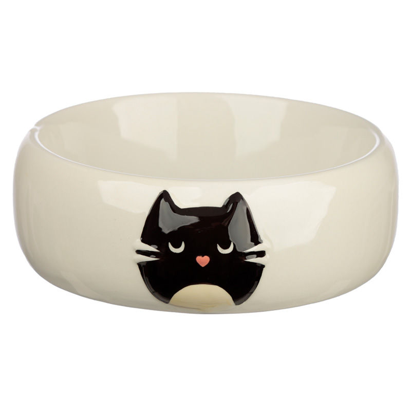 Feline Fine Cat Ceramic Pet Food Bowl Novelty Gift