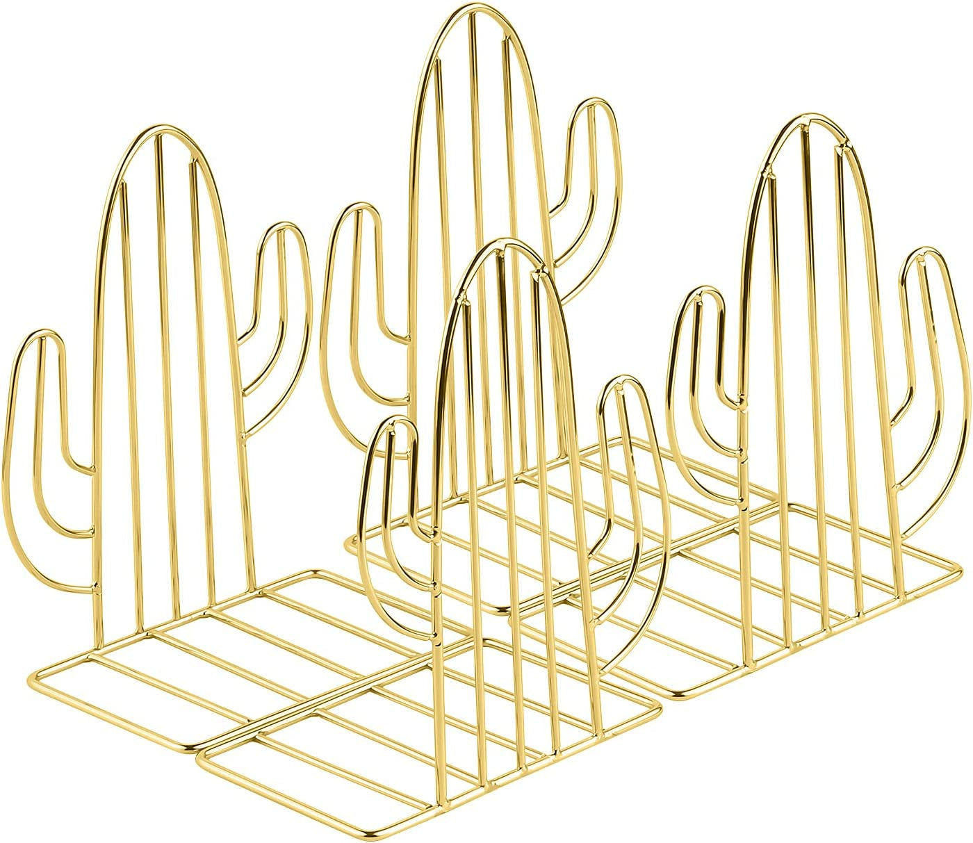 Modern Metal Book Holders: Stylish and Sturdy Geometric Shelf Decor