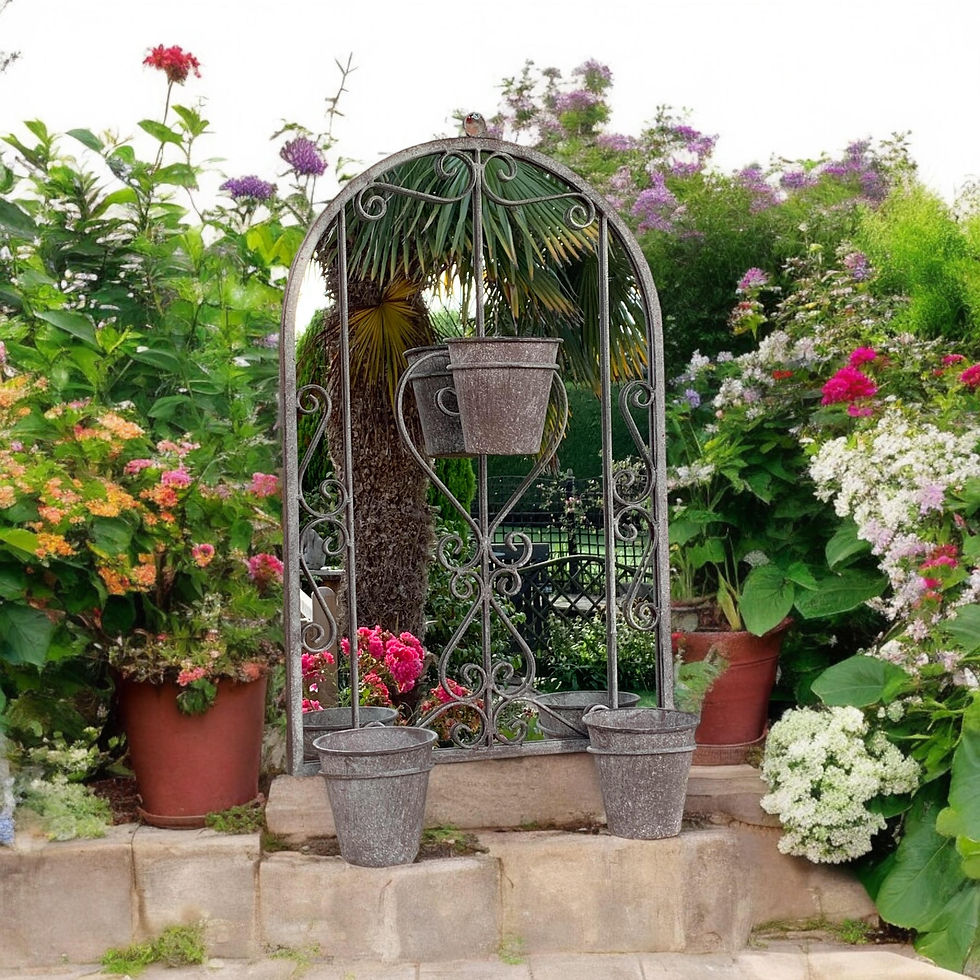 Thumbnail: 80cm Wall Mirror with Triple Planter – Stylish and Functional Home Décor