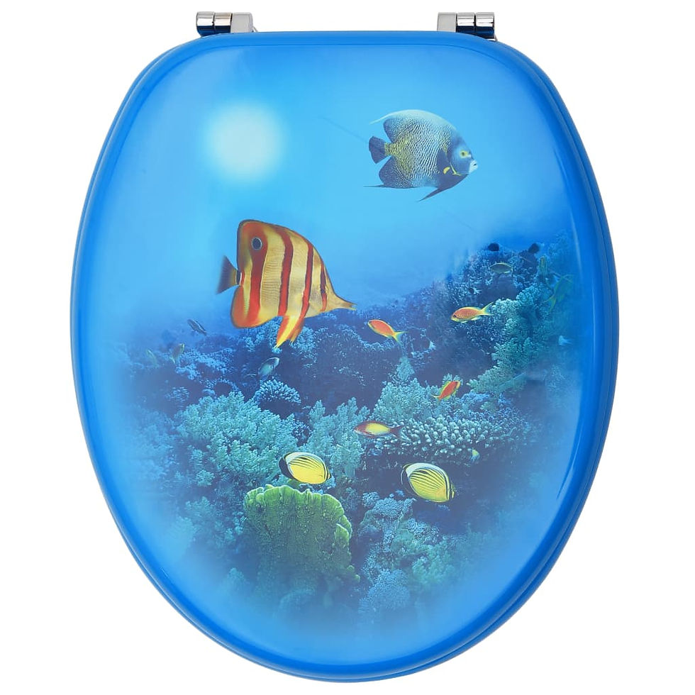 Thumbnail: Toilet Seat with Lid MDF Deep Sea Design