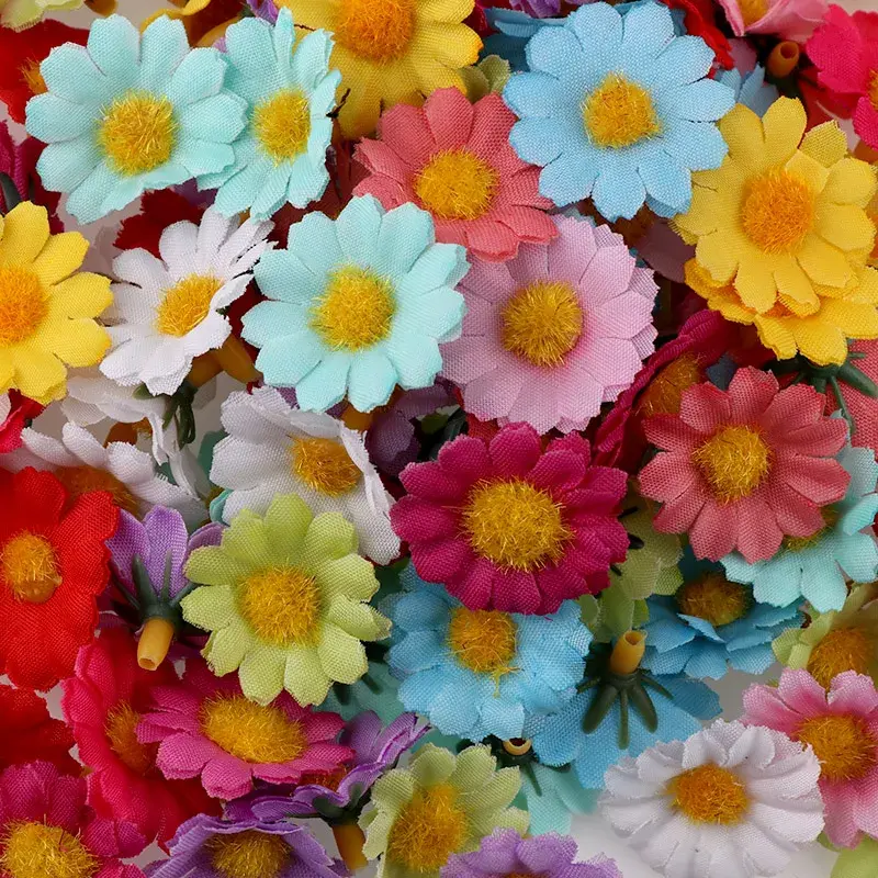 Thumbnail: 100pcs Mini Daisy Artificial Flower Heads for DIY Decoration