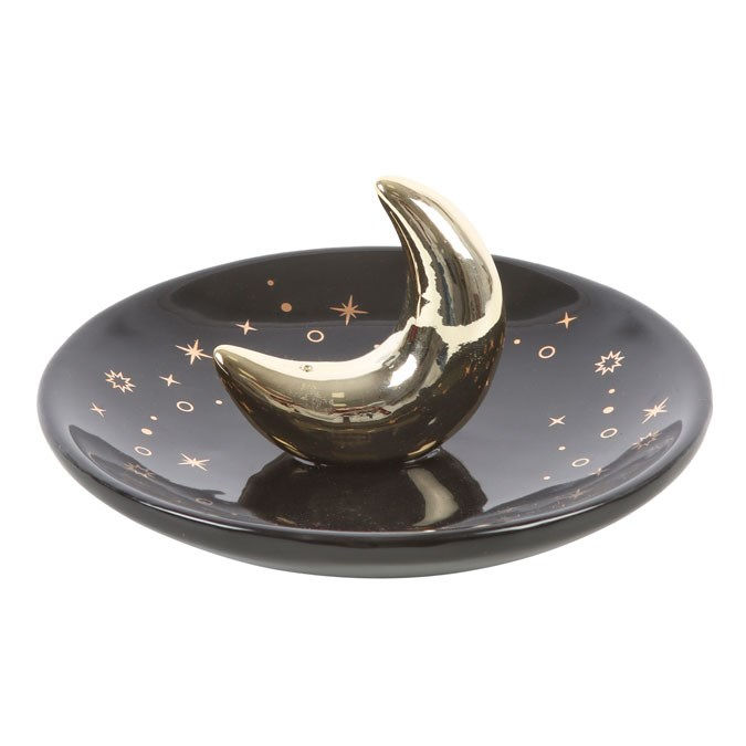 Thumbnail: Gold Crescent Moon Incense Stick Holder