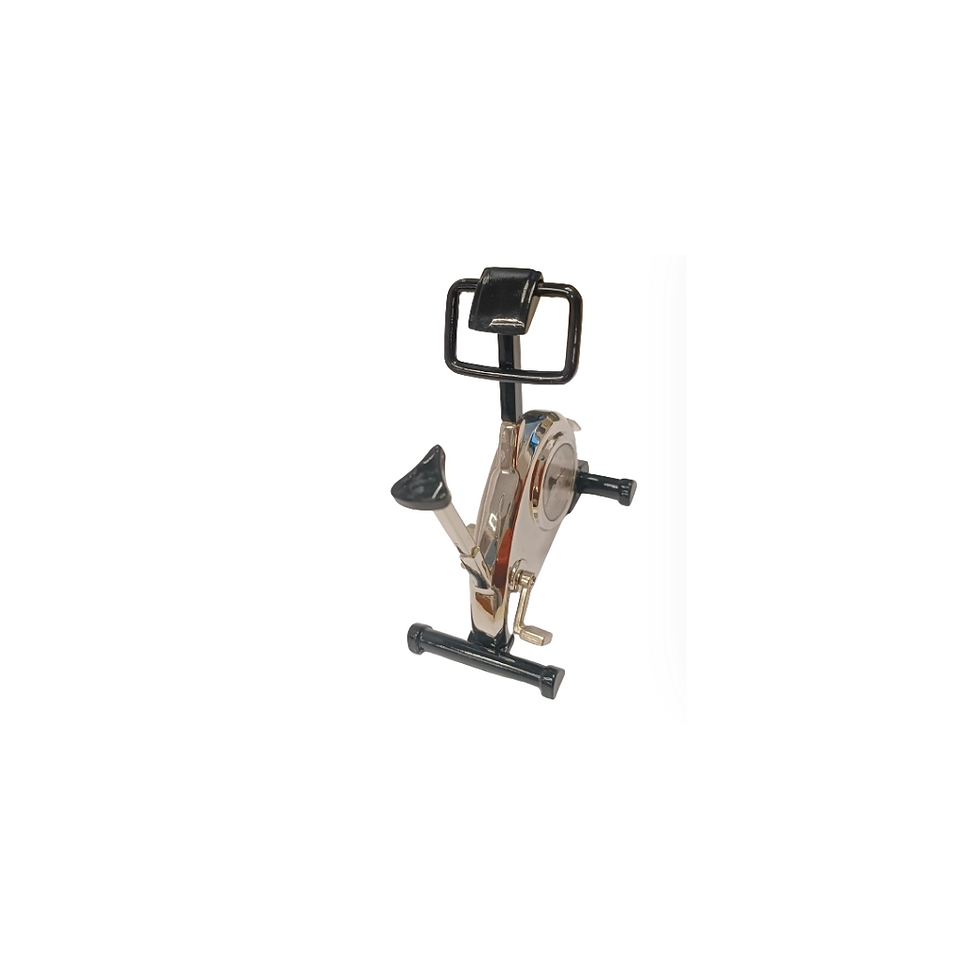 Thumbnail: Miniature Clock Silver Plated Metal Gym Exercise Bike Equipment Solid Brass