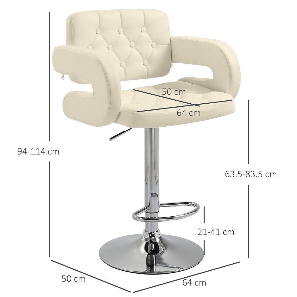 Thumbnail: Adjustable Height Barstool Steel Pole PU Leather Bistro Home Kitchen