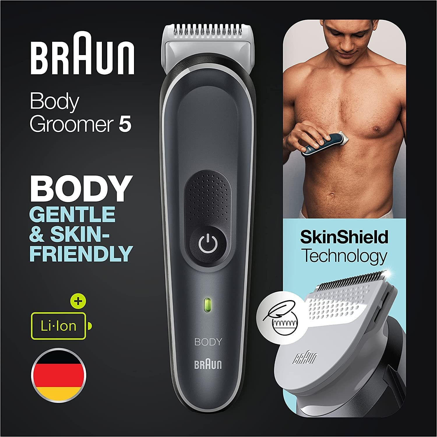 Body Groomer 5, Manscape Tool For Men With SkinShield Technology, Sensitive Comb