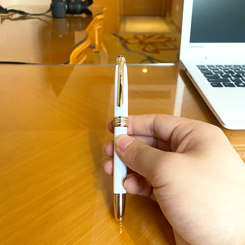 Thumbnail: Brand New Luxury White Classic Fountain Ballpoint Signature Pen Novelty Gift