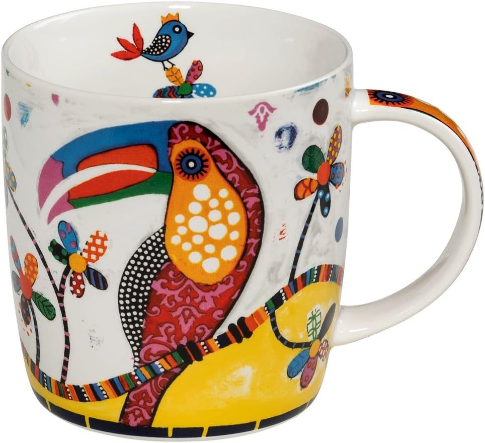 Thumbnail: DI0097 Smile Style Colourful Pig Mug in Gift Box, 'Pigasus', Porcelain, Multi Co