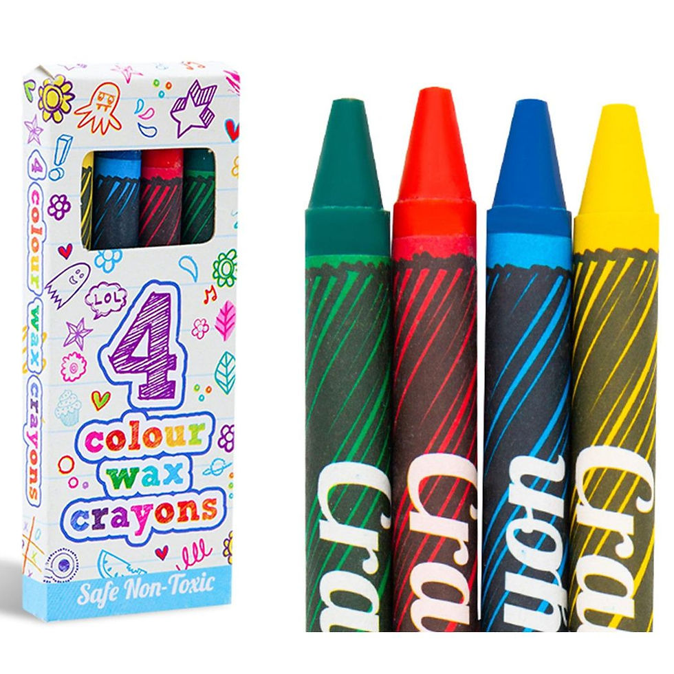 Thumbnail: Henbrandt Safe and Non-Toxic 4 Mini Assorted Colours Children's Wax Crayons