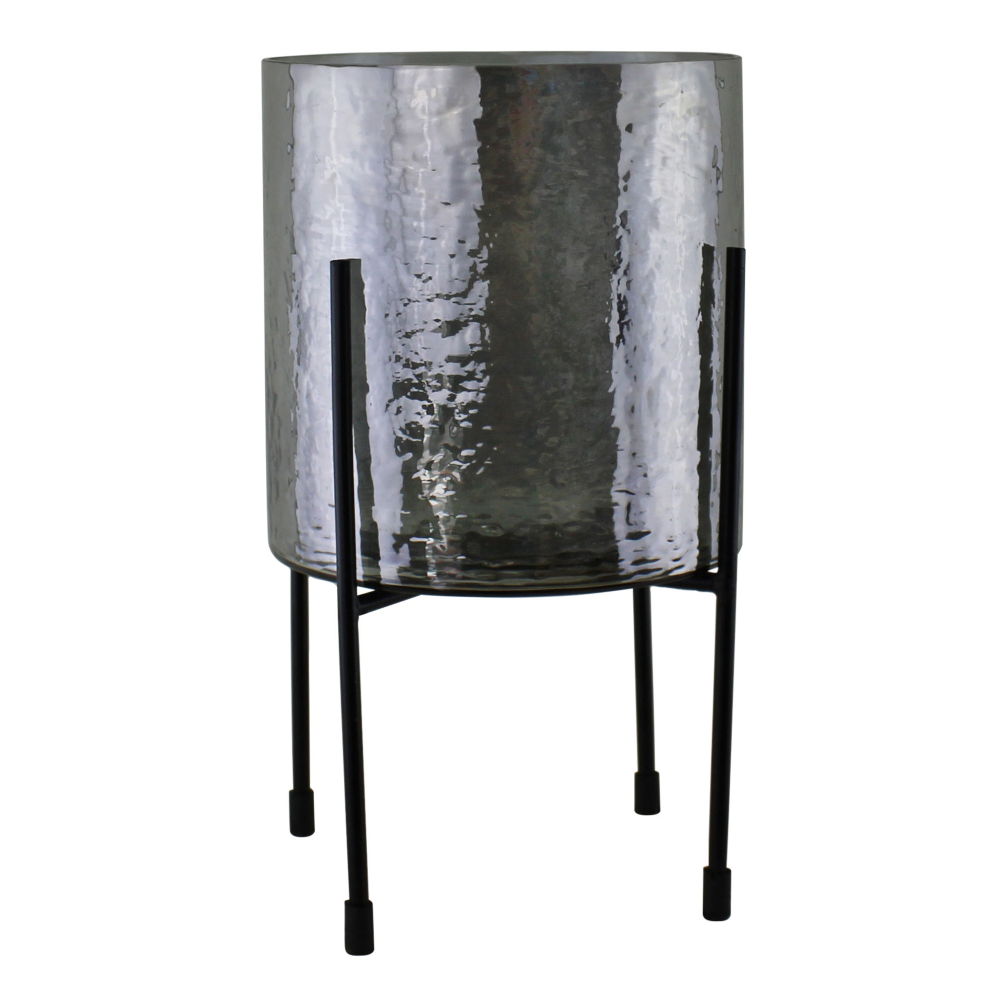 Grey Glass Candle Lantern On Stand, Large Shipping furniture UK