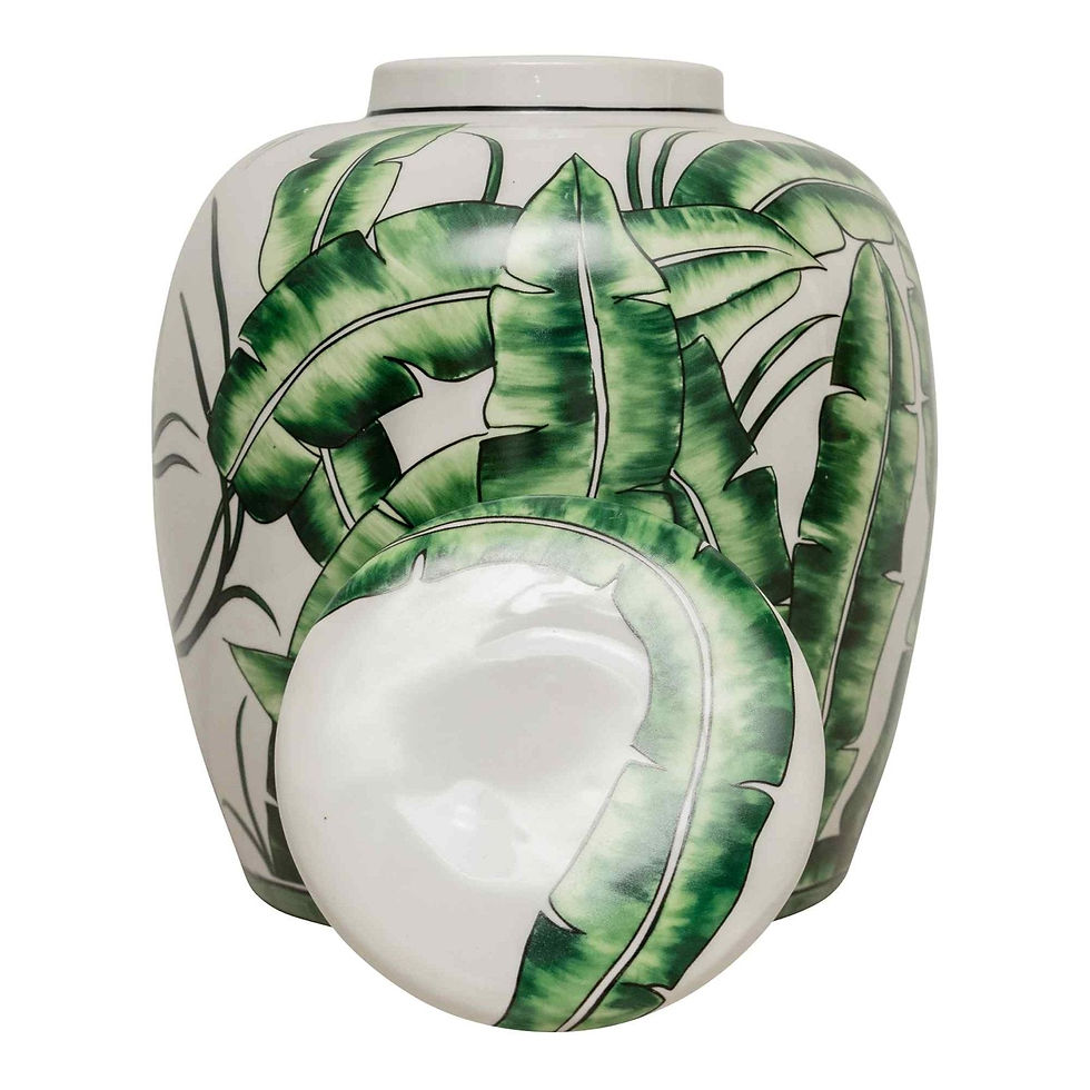 Thumbnail: Corn Plant Leaf 13" Ginger Jar Shipping furniture UK