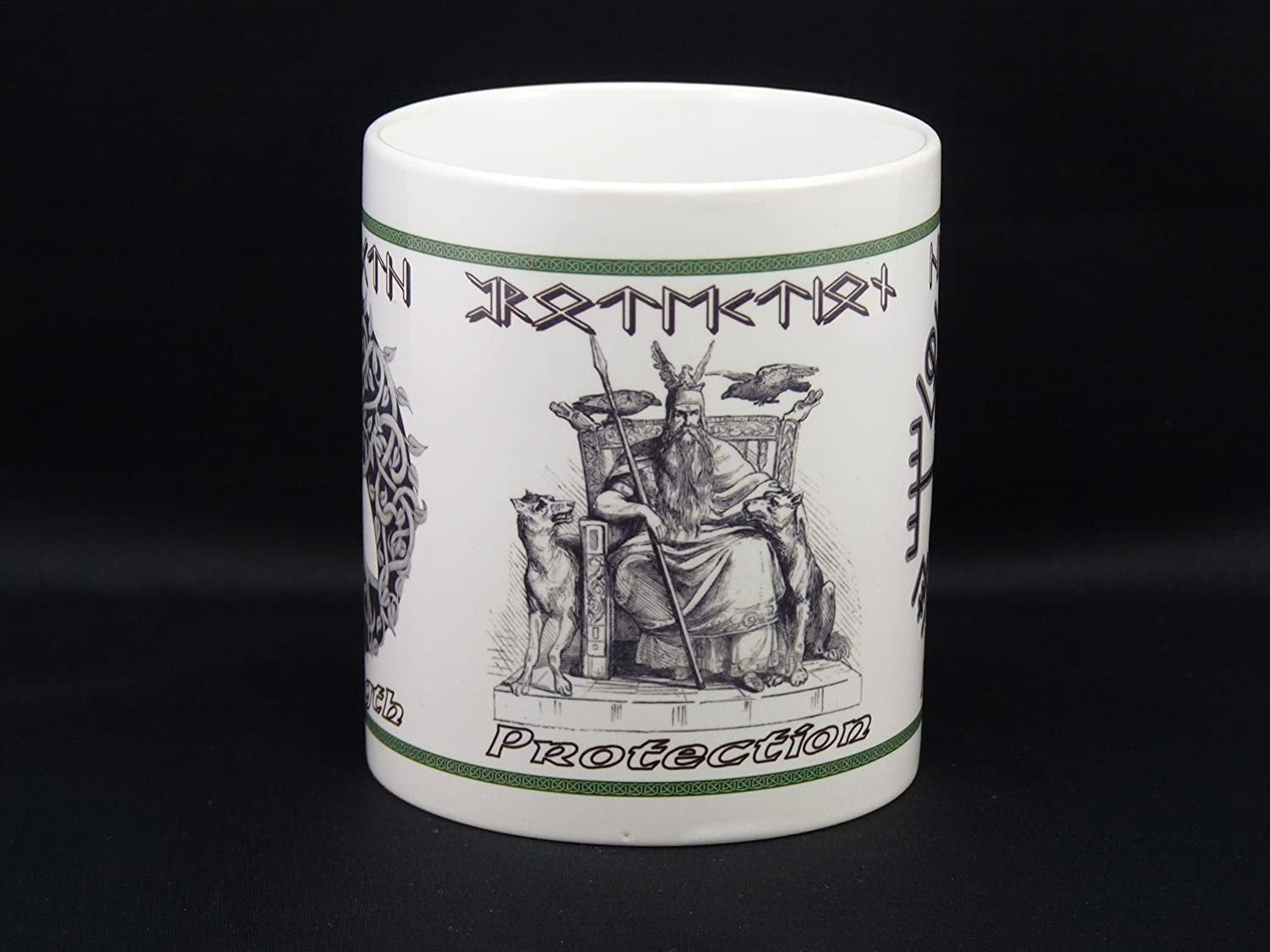 Norse Mythology Ceramic Mug: The World Tree, Odin, and the Vegvisir Compass