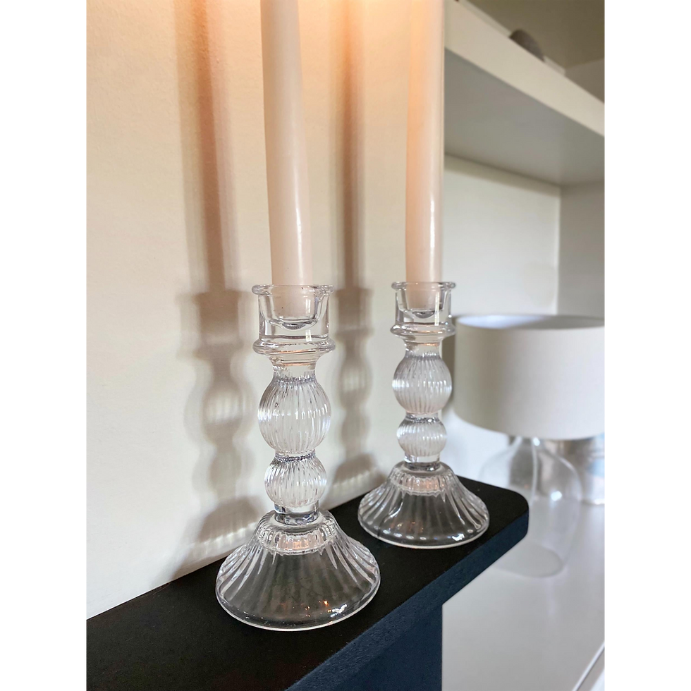 Thumbnail: Glass Taper Candle Holder Clear