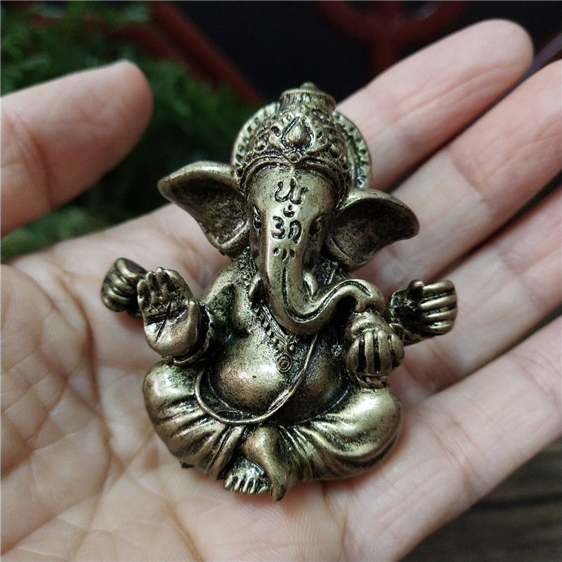 Thumbnail: Bronze Lord Ganesha Statue Buddha Elephant Hindu God Home Office Decoration