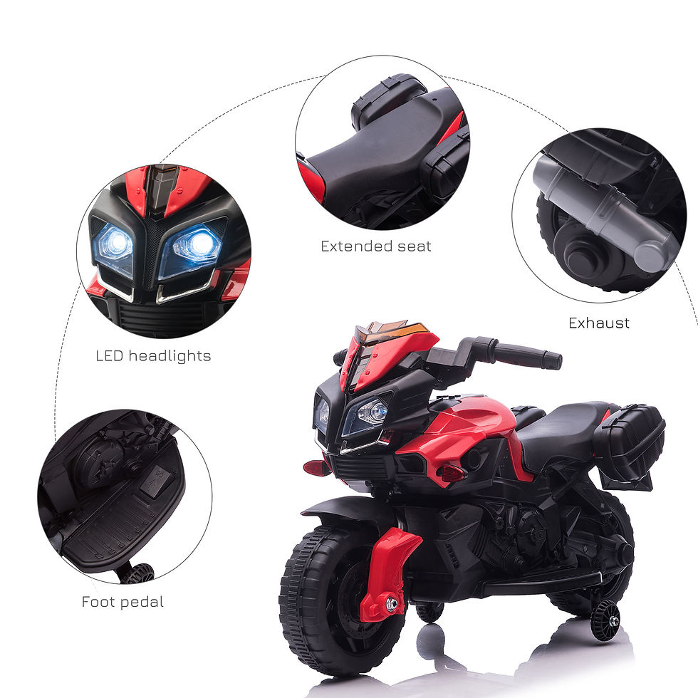 Thumbnail: Kids 6V Electric Motorcycle Ride-On Toy Battery 18 - 48 months Red
