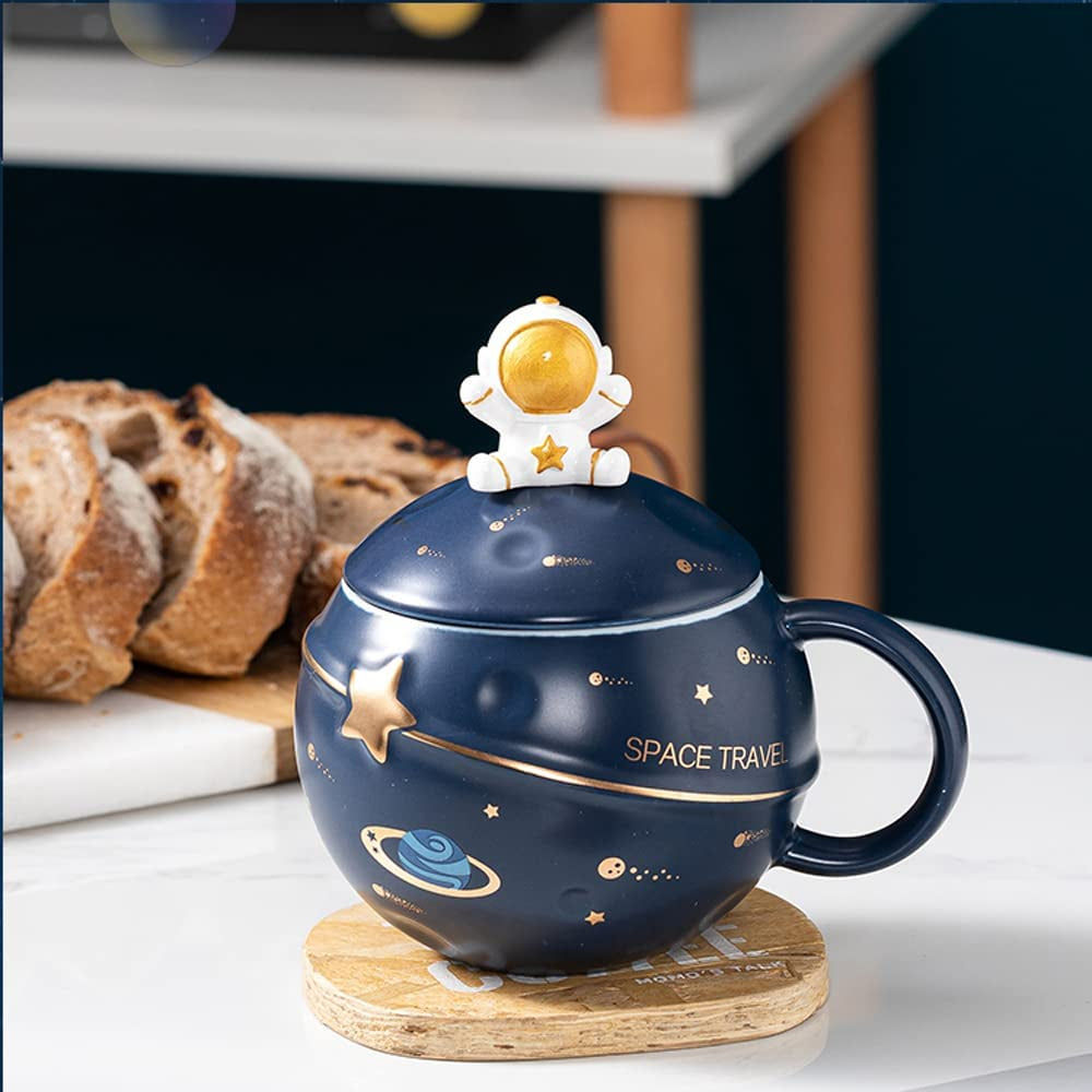 Galactic Cutie Cup: Adorable Astronaut Astral Mug with Embossed Planets