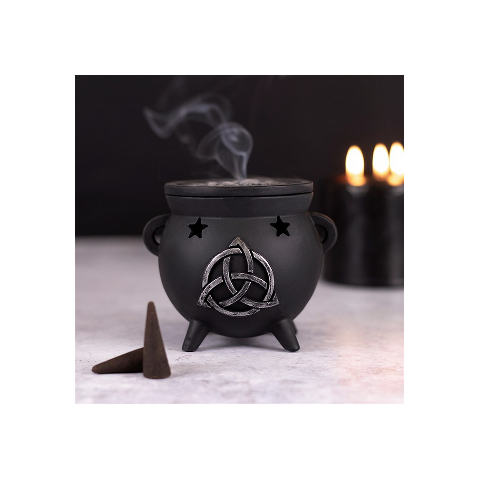 Thumbnail: Triquetra Cauldron Incense Cone Holder