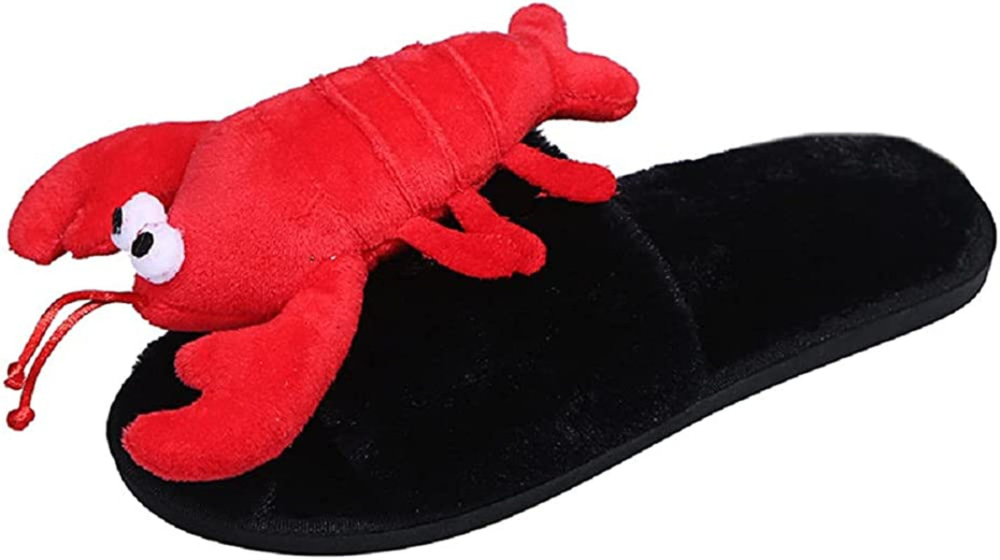 Quirky Critter Comfort: Women's Fluffy Lobster Indoor Slippers