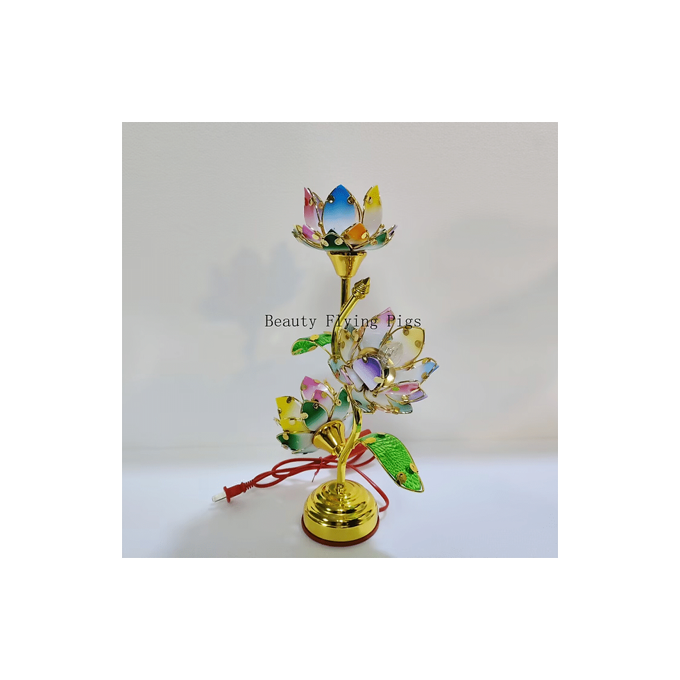 Thumbnail: Lotus Flower Buddha Candle Holder – Colourful Temple Candlestick