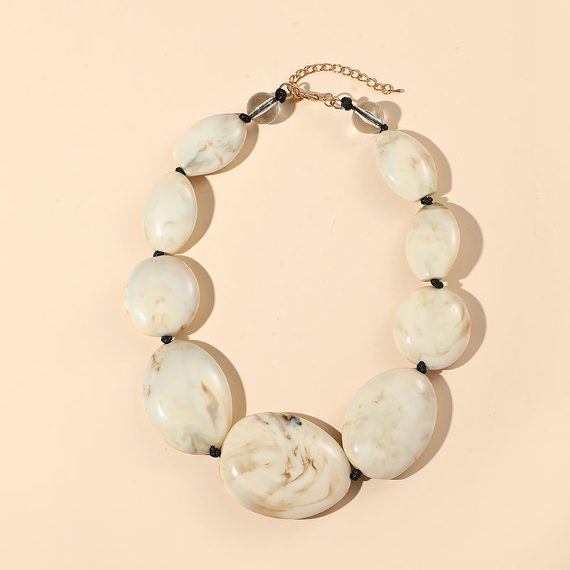 Thumbnail: Colourful Beaded Chain Necklace for Women, Summer Punk Choker, Vintage Gifts