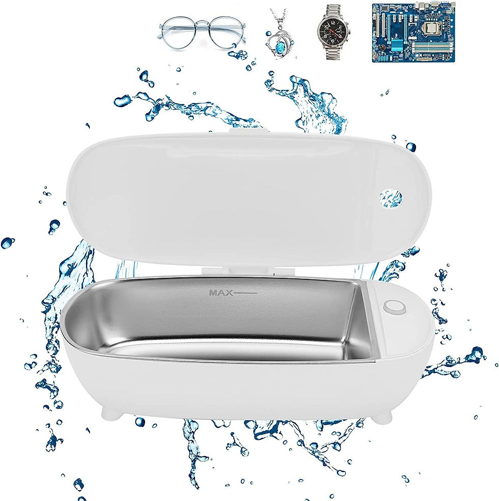 Thumbnail: Mini Ultrasonic Cleaner, 450Ml 46Khz Jewelry Cleaner with Stainless Steel Liner,