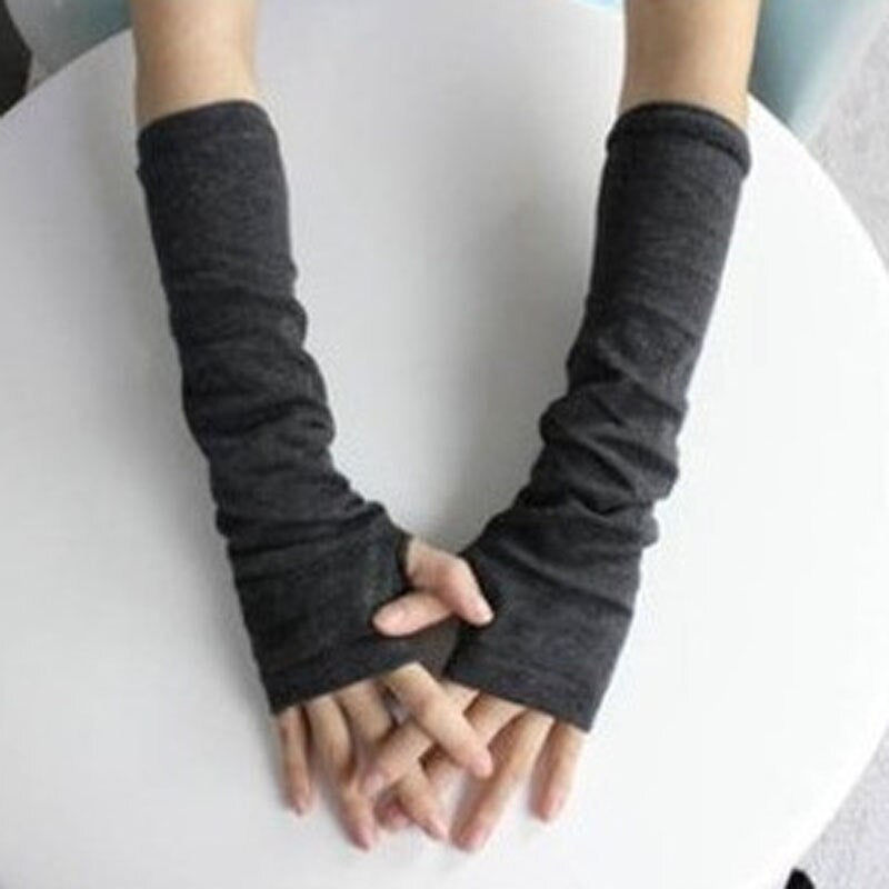 Long Fingerless Gloves Women Girls Wrist Elbow Thermal Gloves Hand Arm Warmers K