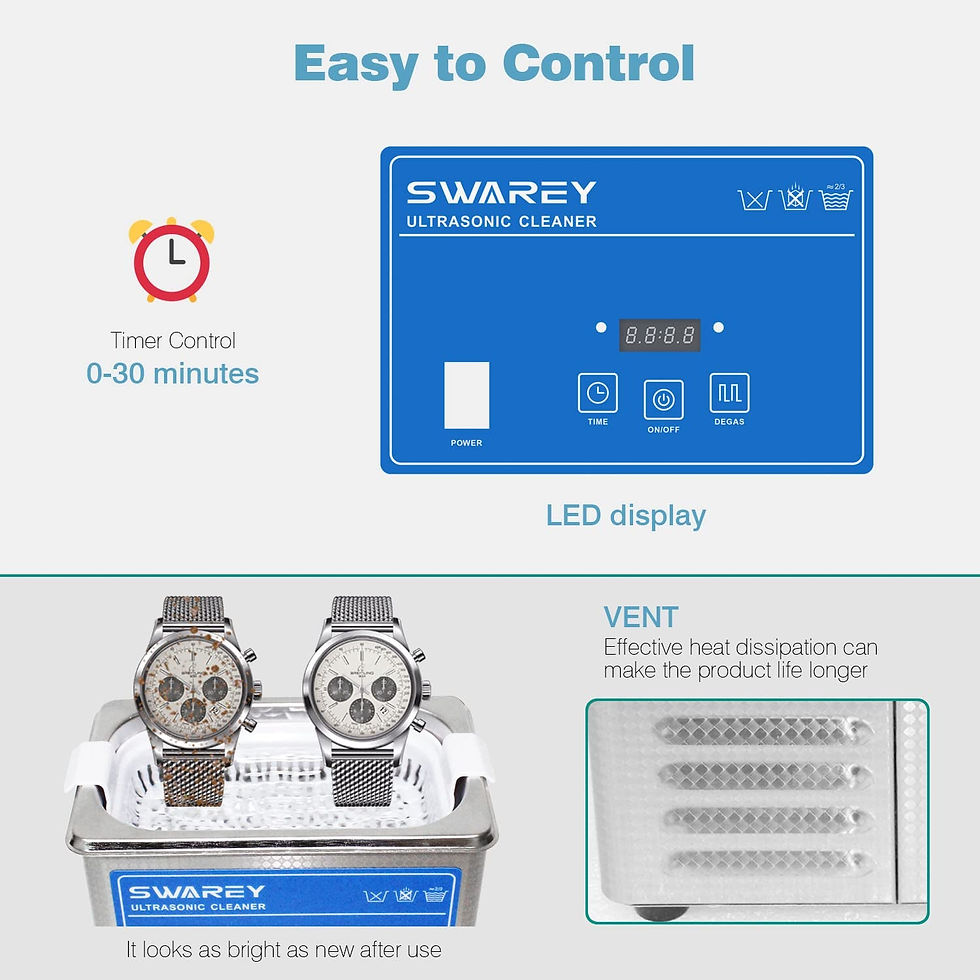Thumbnail: 800ML Ultrasonic Cleaner 45000Hz Ultrasonic Jewellery Cleaner Professional Clean
