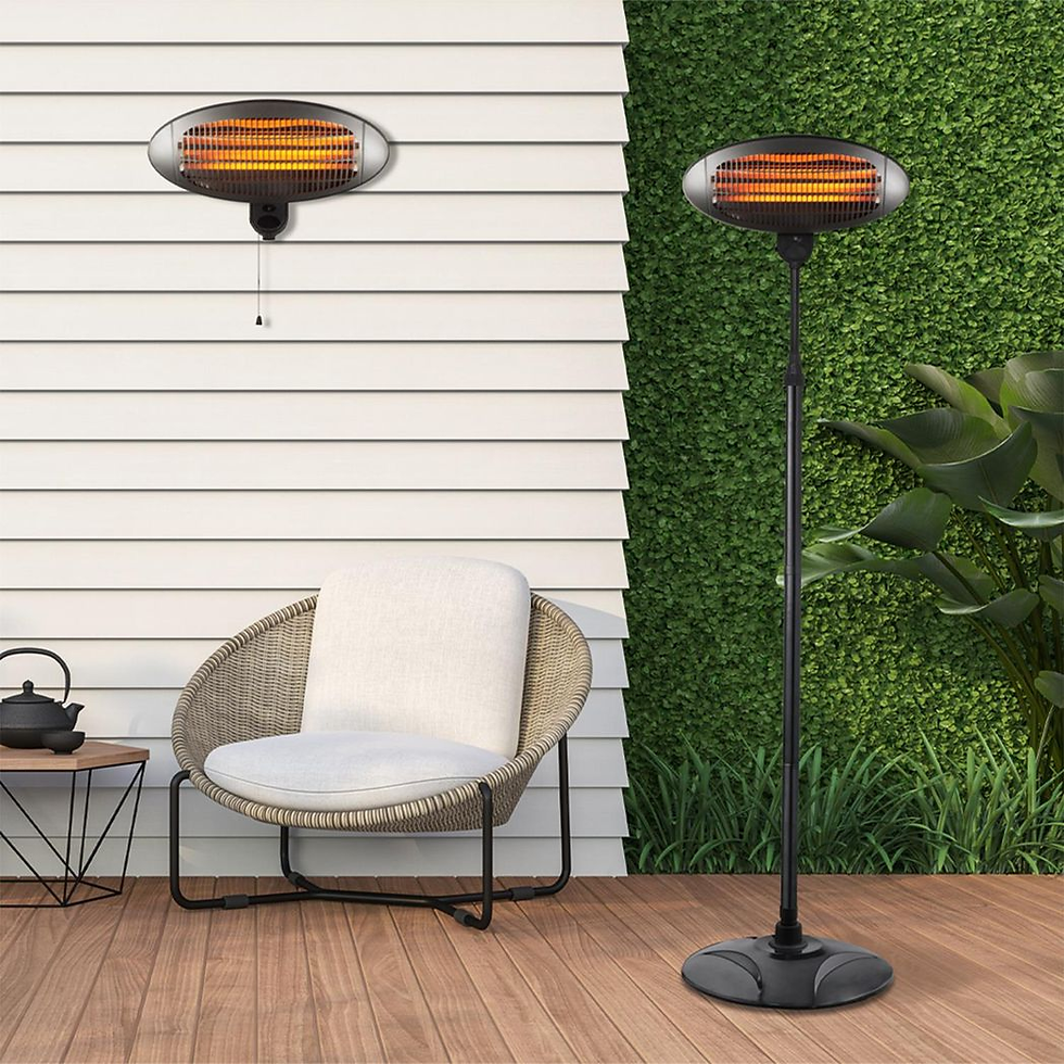 Thumbnail: Adjustable Height Indoor & Outdoor Use Waterproof Patio Heater - Quartz