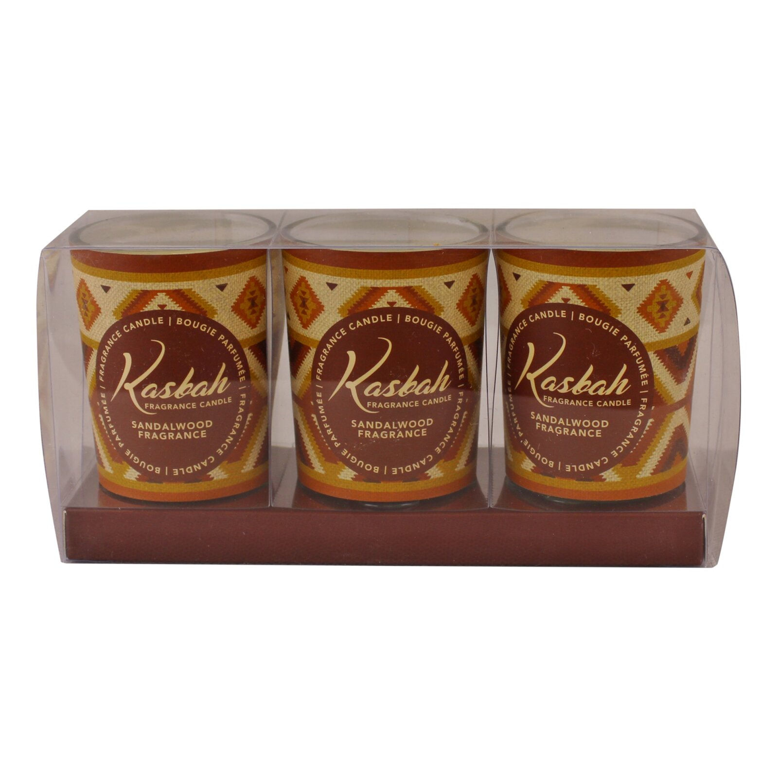 Set of 3 Kasbah Votive Candles in Jars, Sandalwood Scent Shipping furniture UK