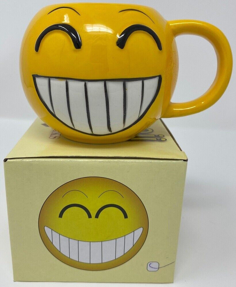 Thumbnail: GIFTWORKS EMOJI MUG 270ML - 6725 CUP TEA COFFEE NOVELTY ORANGE HEART EYES FACE