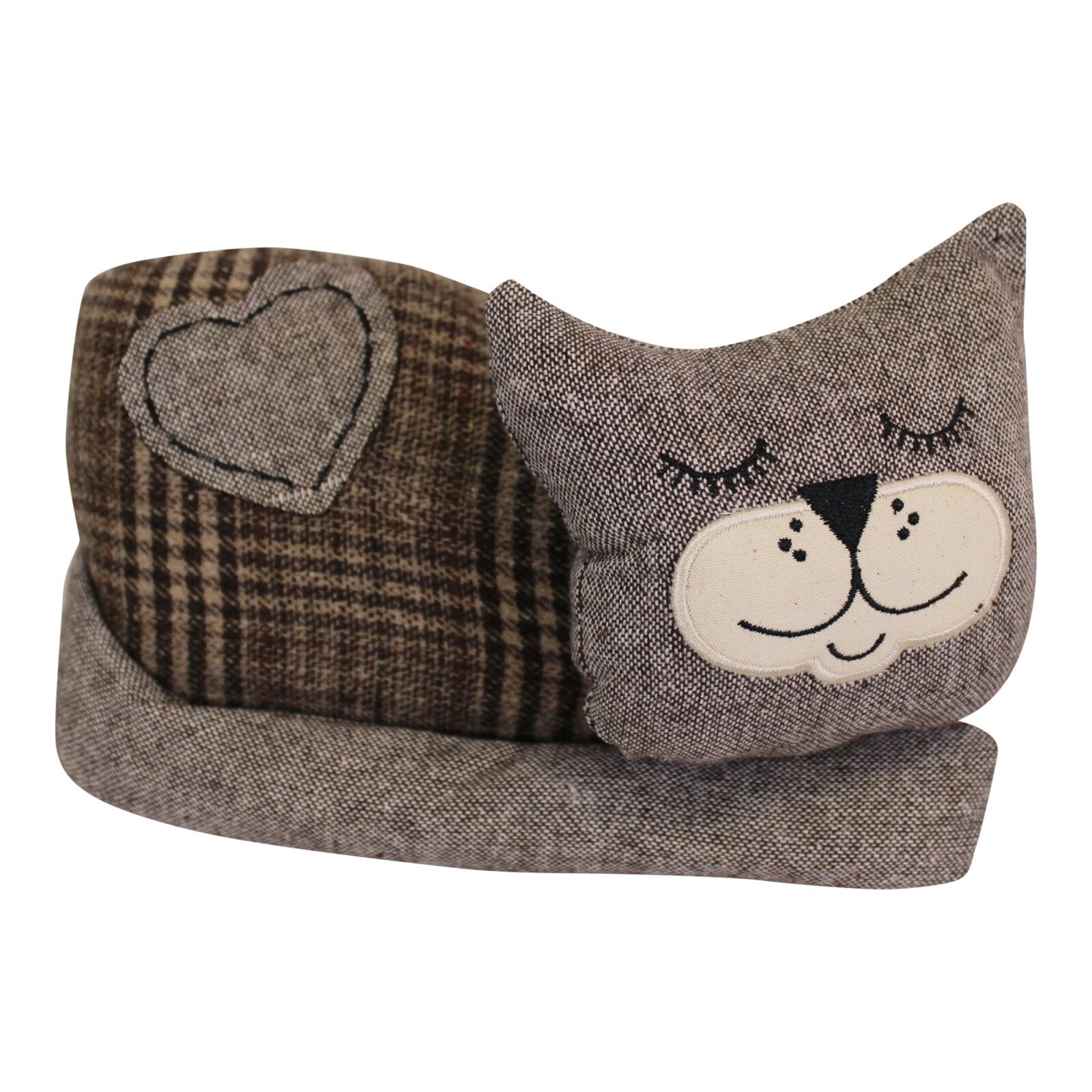 Sleeping Cat Fabric Doorstop, Brown Shipping furniture UK