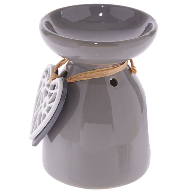 Thumbnail: Ceramic Oil Burner - Wooden Heart Motif Novelty Gift