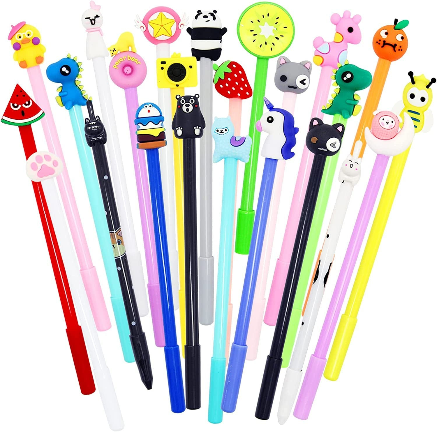 Whimsical Wildlife Gel Pens: Set of 24 Adorable Animal-Themed Writing Pens