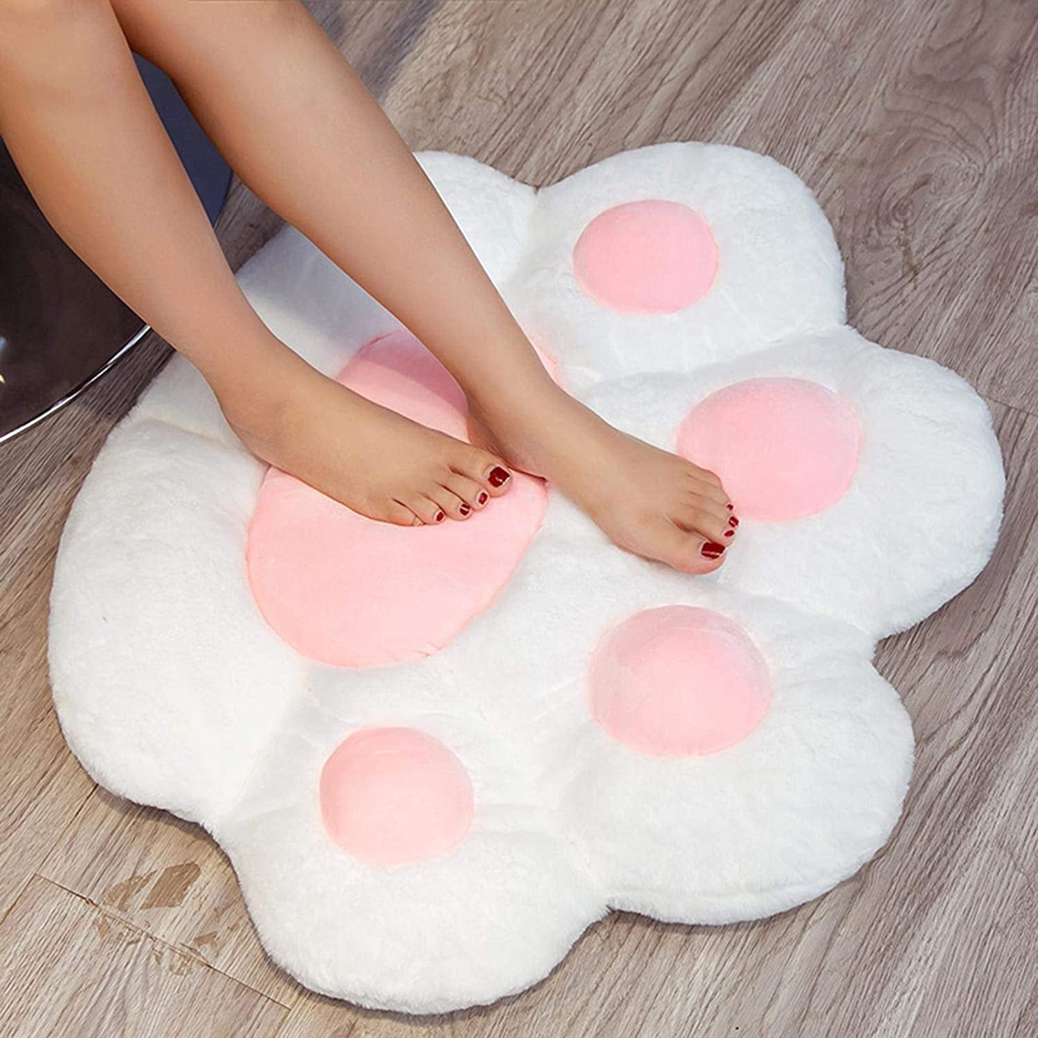 Seat Cushion Cat Paw Shape Lazy Sofa Office Chair Pad Plush Warm Skin-Friendly F