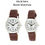 Thumbnail: Ravel Mens Stainless Steel Day/Date Brown Faux Leather Strap Watch