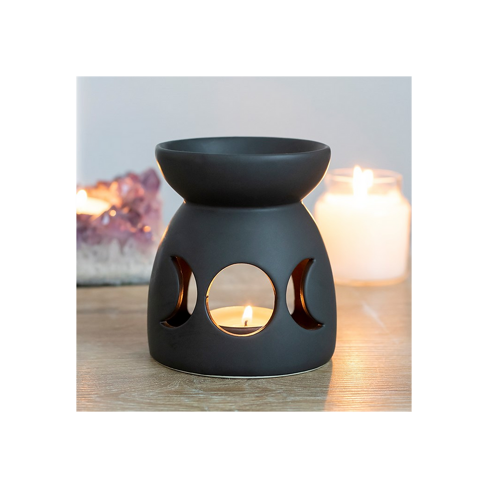 Thumbnail: Black Triple Moon Cut Out Oil Burner