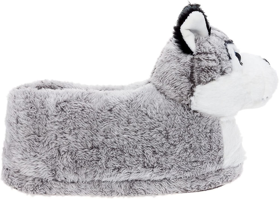 Thumbnail: Siberian Husky Slippers - Plush Dog Slippers w/Platform