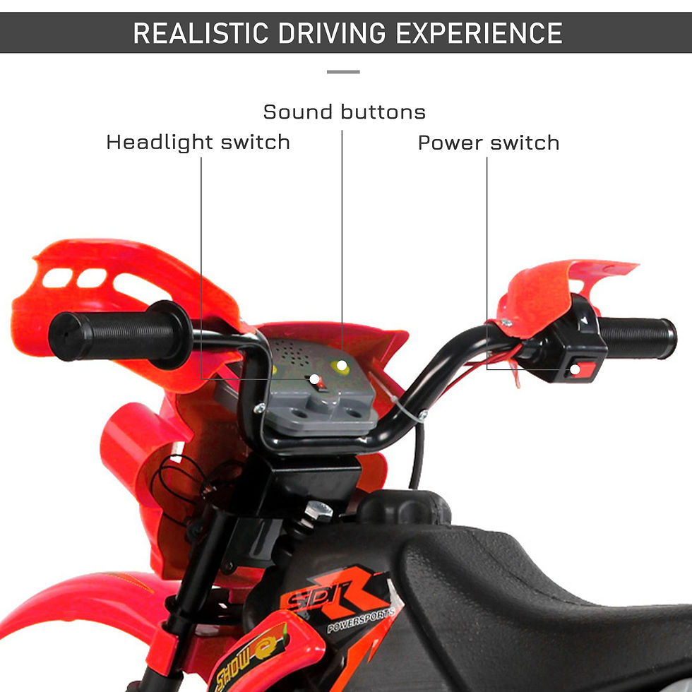 Thumbnail: 6V Kids Electric Motorbike Motorcycle Ride On for 3-6 Years Red