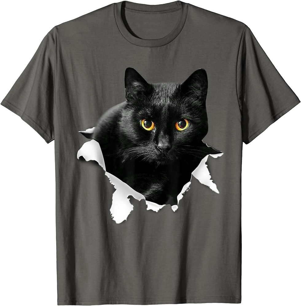 Thumbnail: Black Cat Torn Cloth Gifts For Cat Lover, Cat Dad, Cat Mom T-Shirt