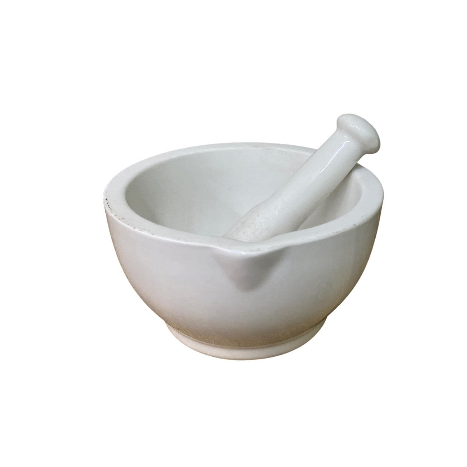 Stoneware Pestle & Mortar in White Shipping furniture UK