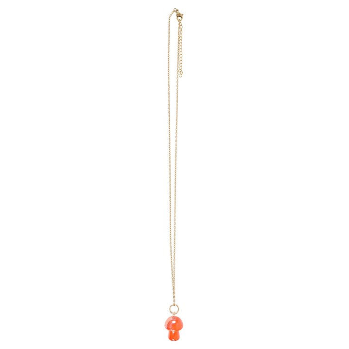 Thumbnail: Orange Aura Crystal Mushroom Necklace Greeting Card