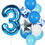 Thumbnail: 12pcs Boy Birthday Balloons Blue Latex Confetti Number Balloons Party Decor