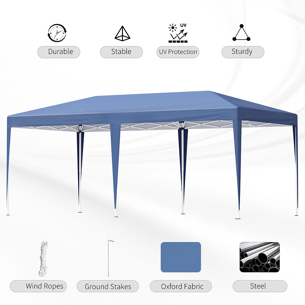 Thumbnail: Pop Up Gazebo, Double Roof Canopy Tent,  Bag, 6x3x3m, Blue Heavy Duty