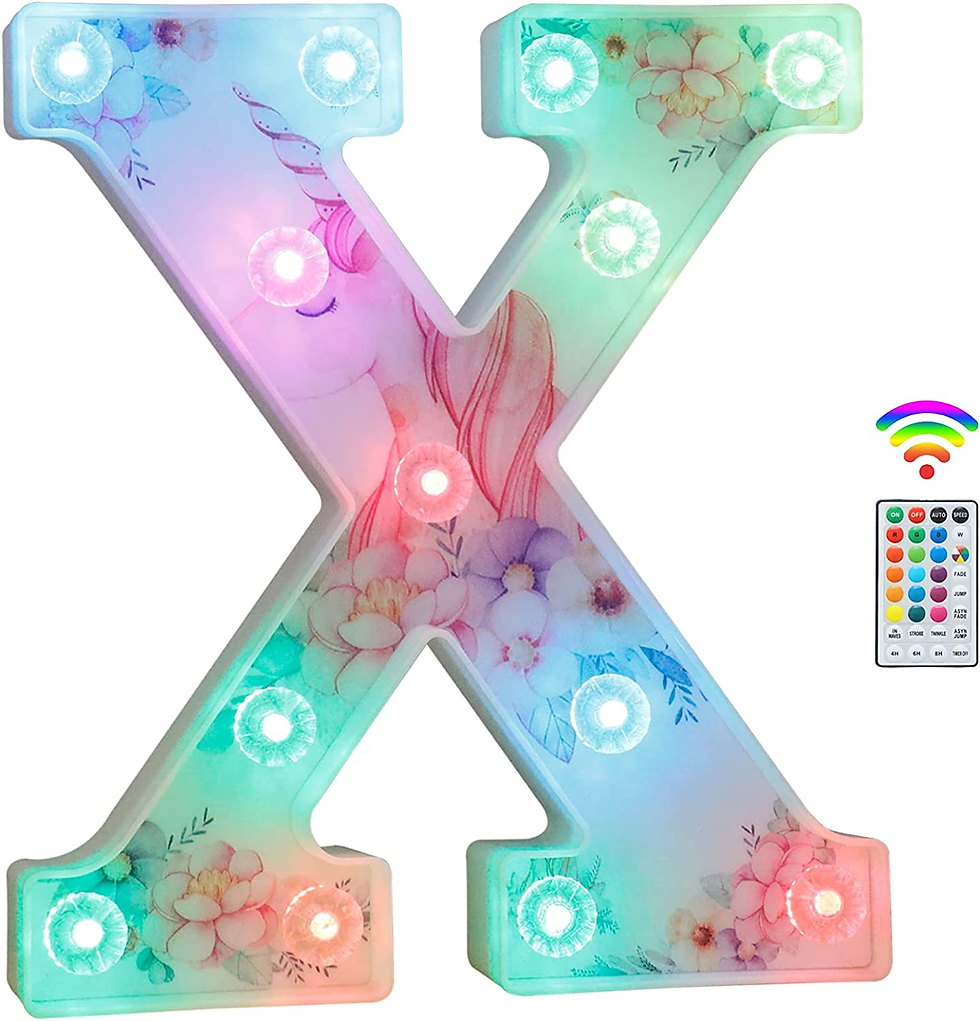 Thumbnail: Unicorn LED Up Letters, 18 Colour Changing Alphabet Sign Remote Night Light
