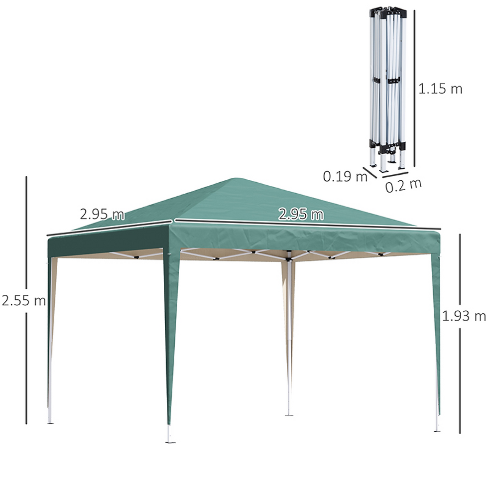 Thumbnail: 3 x 3m Garden Pop Up Gazebo Marquee Party Tent Wedding Canopy UV Protection