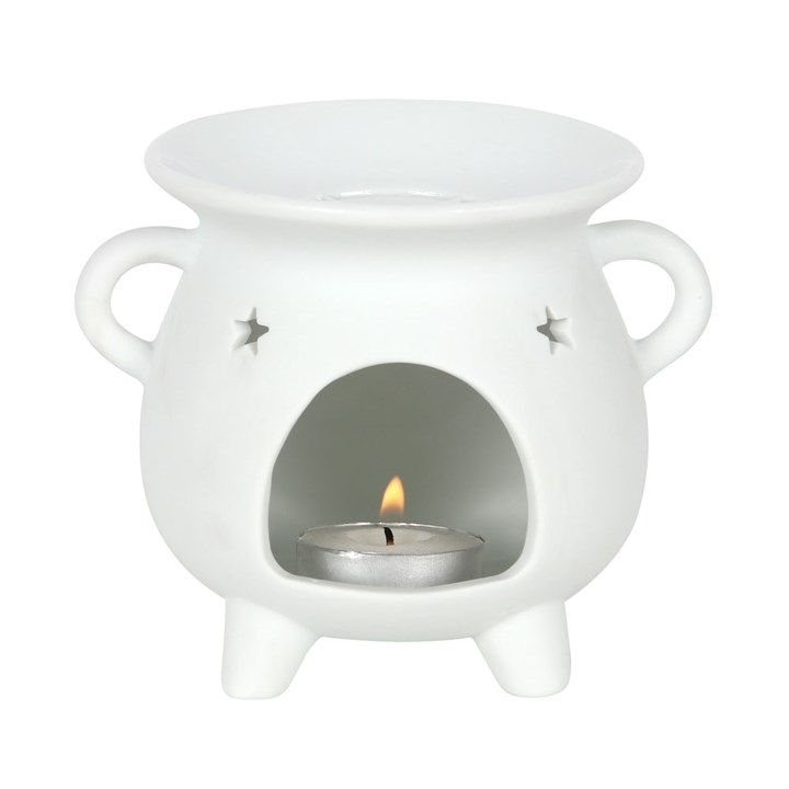 Thumbnail: White Pentagram Cauldron Oil Burner