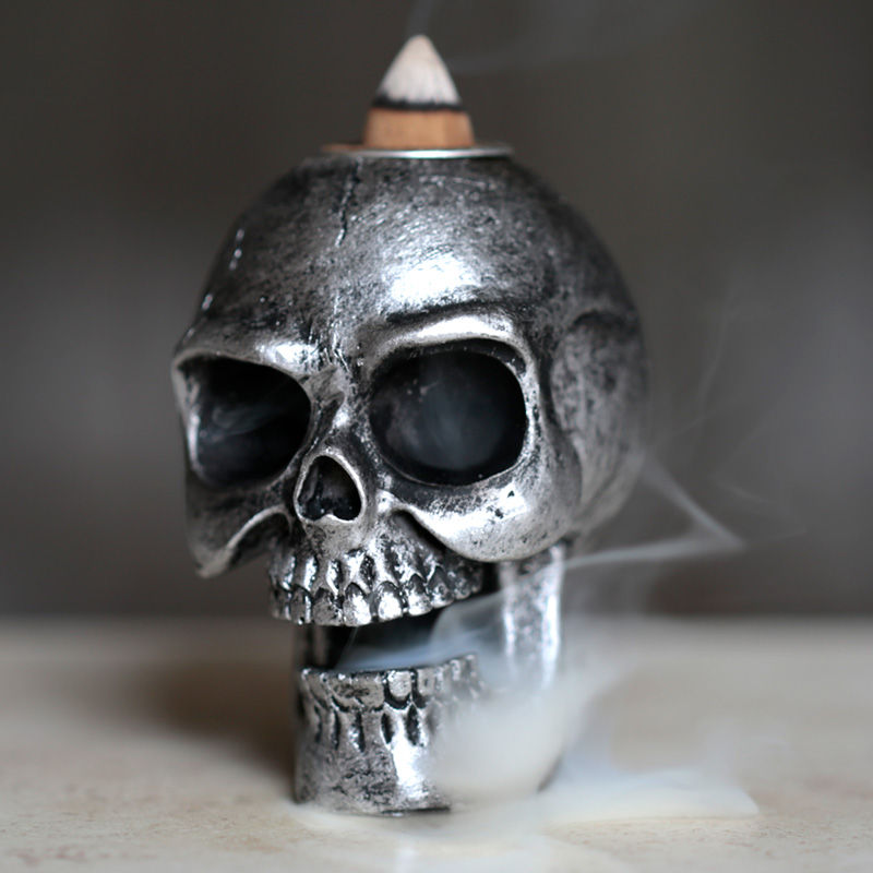 Thumbnail: Small Backflow Incense Burner - Skull Novelty Gift