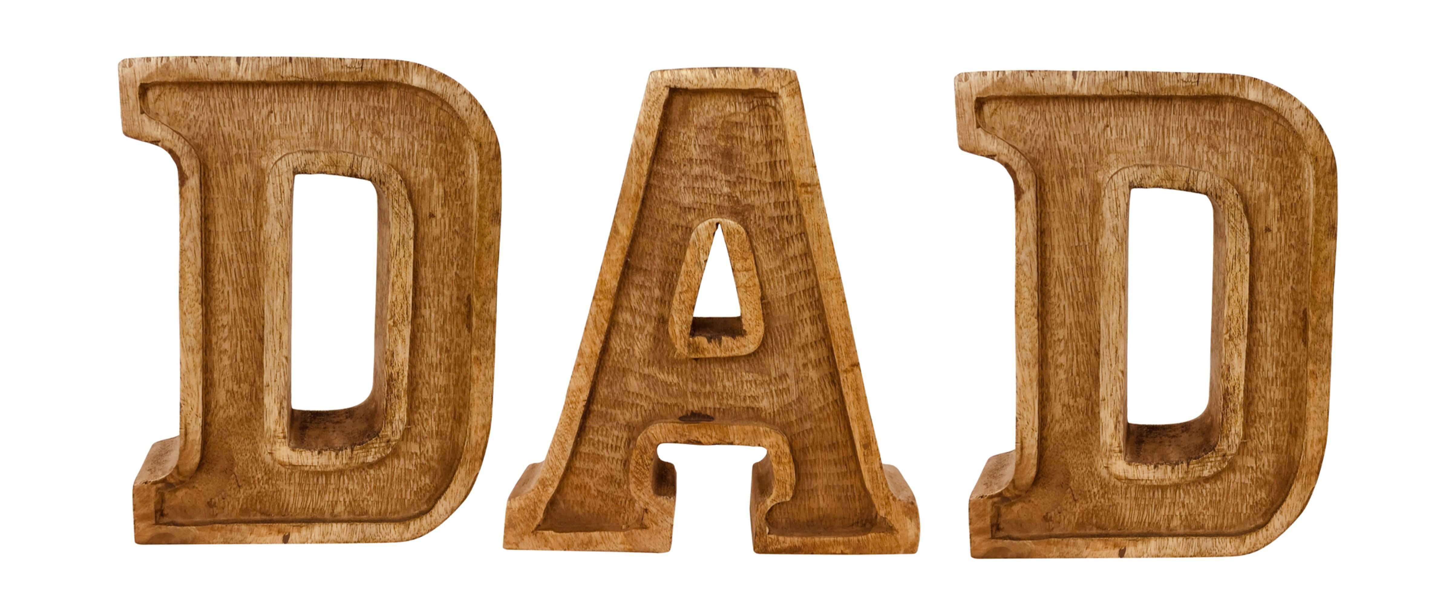 Hand Carved Wooden Embossed Letters Dad Shipping furniture UK
